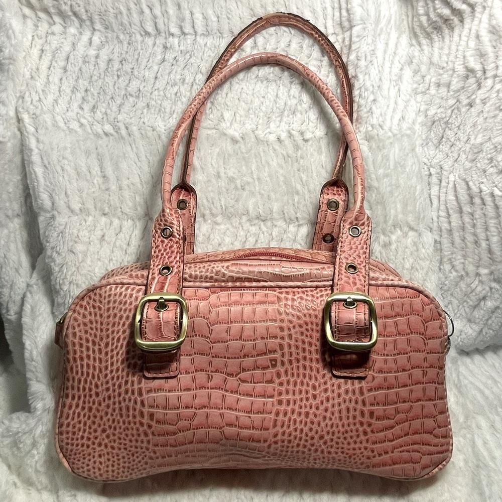 Vintage Pink Tommy Hilfiger Purse with Adjustable Straps and Turquoise Interior